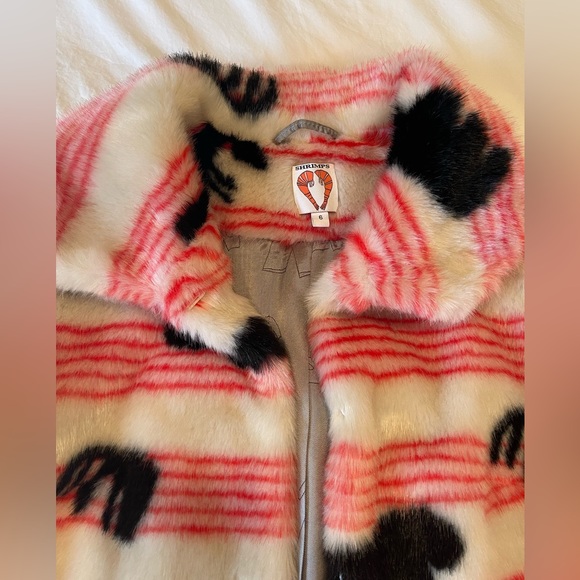 Shrimps faux fur boxy cropped jacket UK 8/US small worn once - Picture 2 of 10